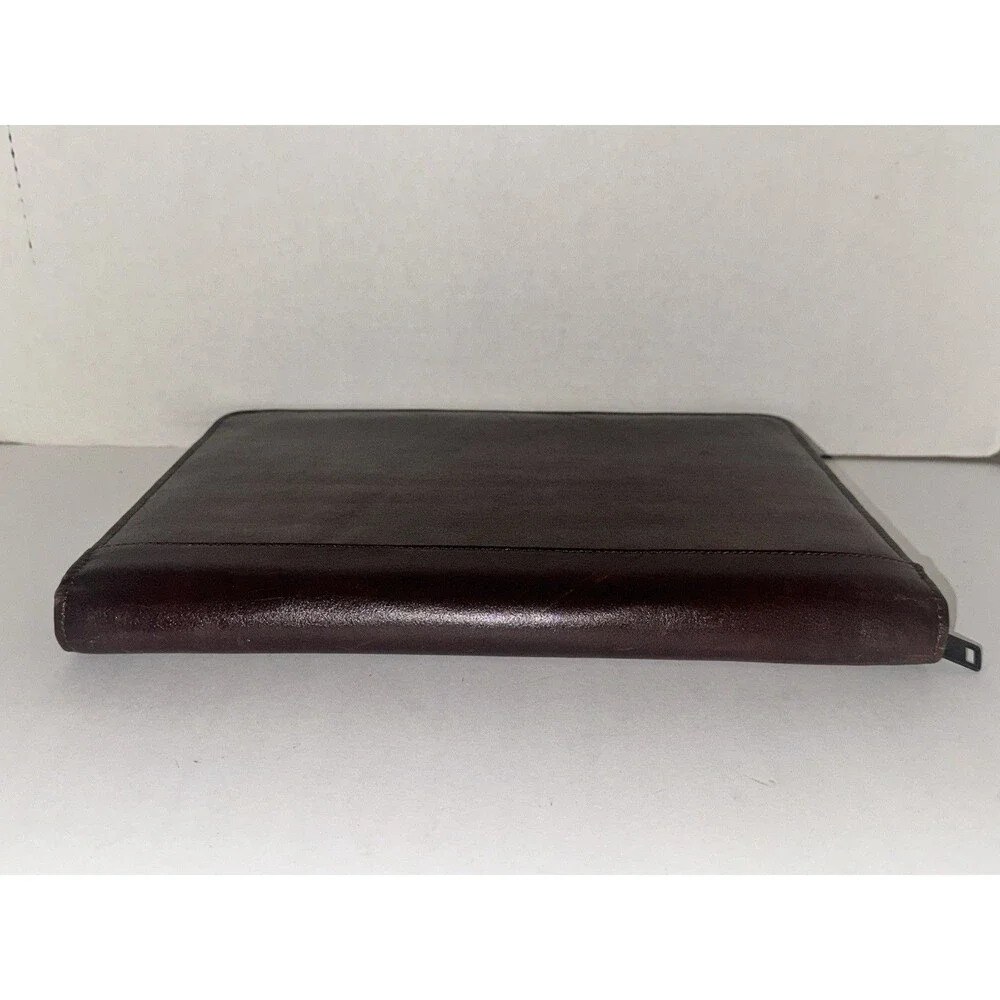 Vintage Samsill 70734 Brown Zip Portfolio Organizer Executive Padfolio
